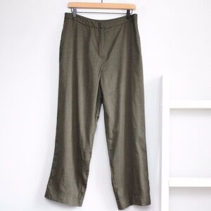 Saks Fifth Avenue Folio Women's Green Wool Dress Pants Trousers Size 12